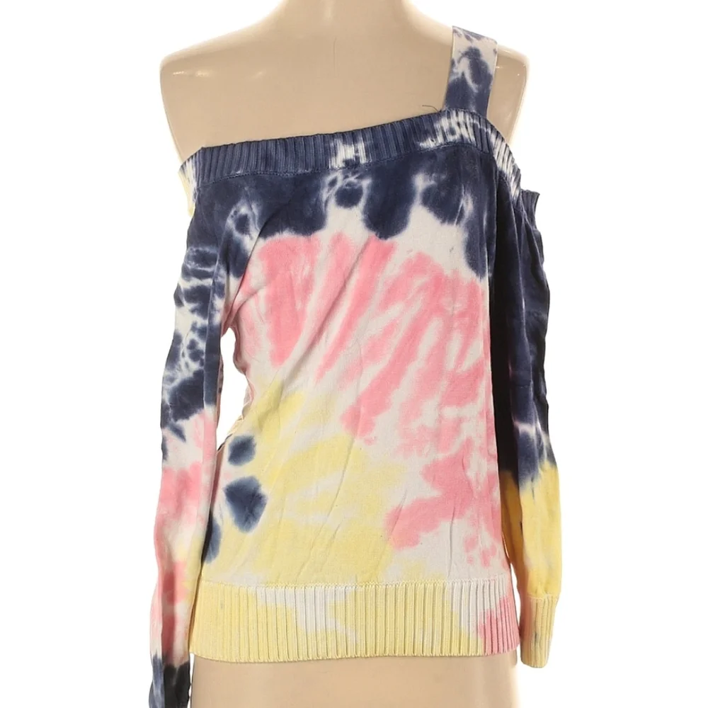 Pink Pastel Tie Dye Cold Off Shoulder Cut-out Sweater Central Park West Revolve